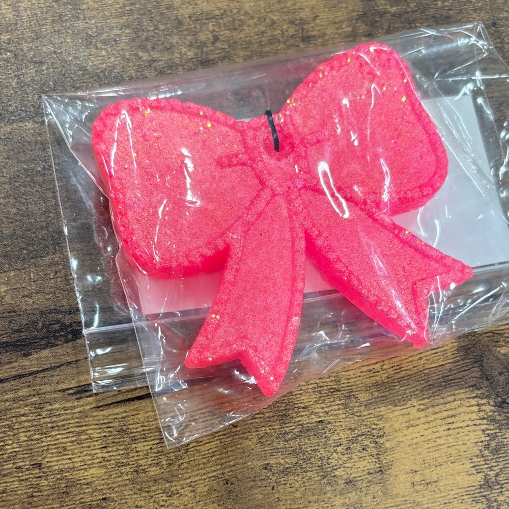 Glittery Pink Bow car air freshener